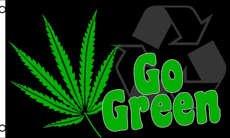 Go Green Flag, Novelty Flags, Pot Flags, Marijuana Flags, Weed Flags, Marijuana Leaf Flags, Flags