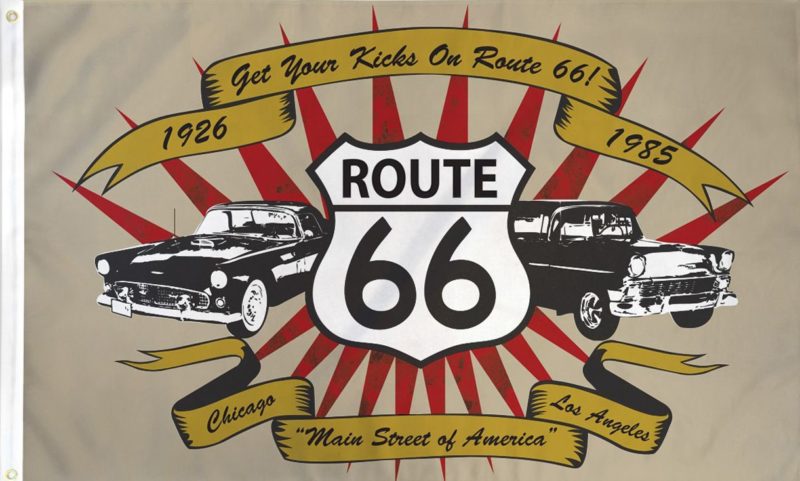 Route 66 Flag, Novelty Flags, Get Your Kicks on Route 66 Flags, Flags, Car Flags