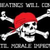 Pirate Morale Flag, Pirate Flags, Morale Flag, Beatings will Continue Flag