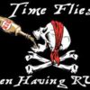 Pirate Time Flies When Having Rum Flag, Pirate Flags, Rum Flag, Time Flies Flag, Having Rum Flag