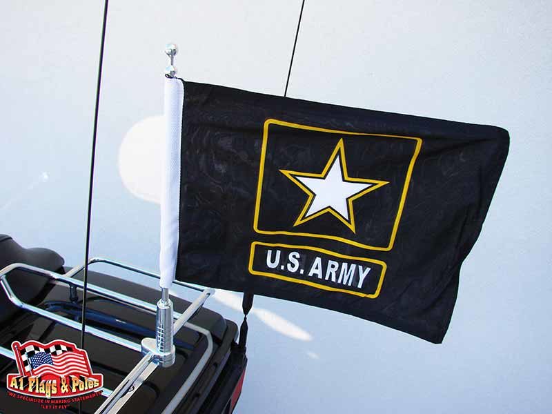 Motorcycle Flagpole with Army Star Flag, Motorcycle Flagpoles with USA Flag, Motorcycle Flagpole and Flags, Motorcycle Flags, Harleys, Motorcycles